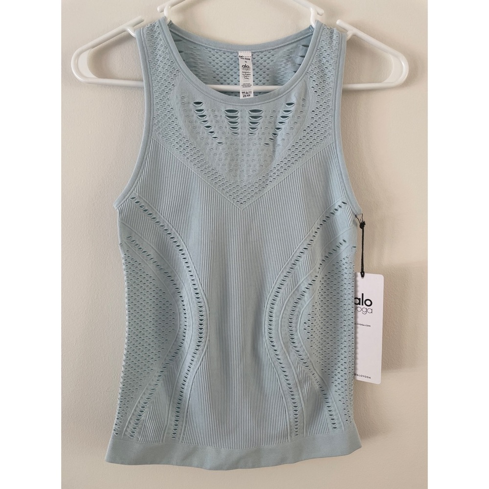 Never been worn ALO Yoga Lark Tank in Powder Blue!